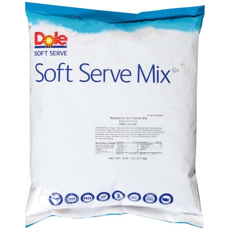 Dole Dole Lactose Free Raspberry Soft Serve Mix 4.6lbs, PK4 D551-A6120